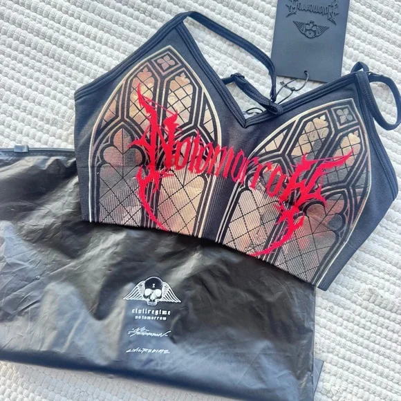 Civil Regime No Tomorrow Limited Drop Sports Bra Women’s S Gothic Stained Glass - Picture 2 of 6